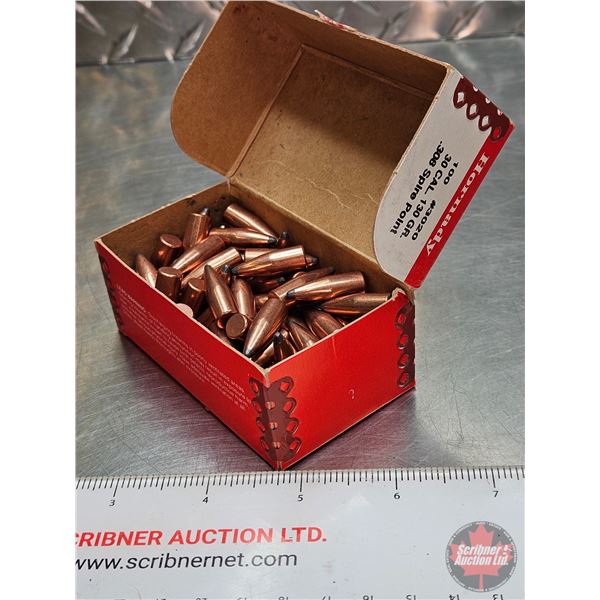 BULLETS : Hornady : 30cal (130gr : Spirepoint)  (1 Box of 90 Count TOTAL)