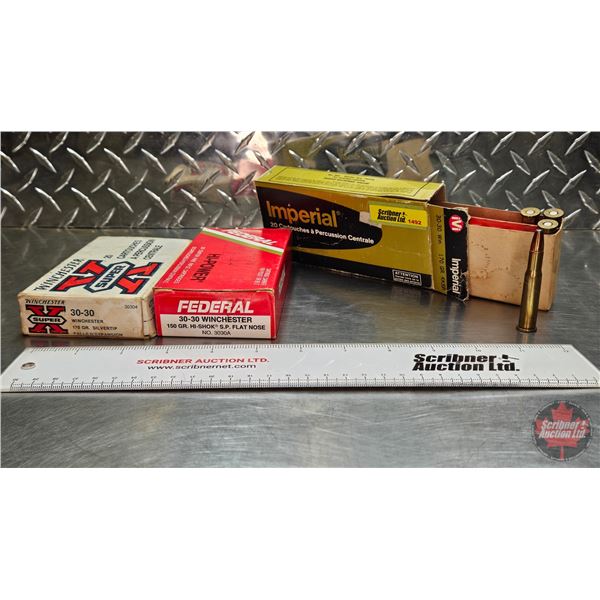AMMO : Reloads : 30-30 Win (42 Rnds TOTAL)  c/w Brass (11 Count)