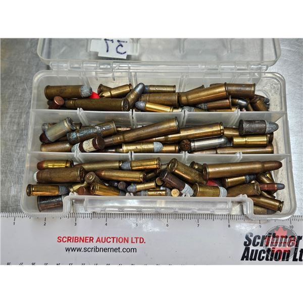AMMO : Large Variety of Vintage Ammunition in Plastic Carry Case  (105 Rnds TOTAL)