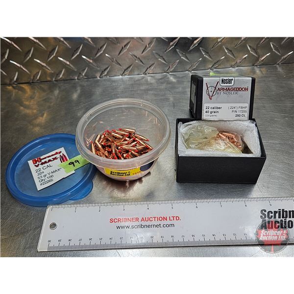 BULLETS : 22cal (190 Count Total)  - 40gr (91 Count)  - 53gr (99 Count)
