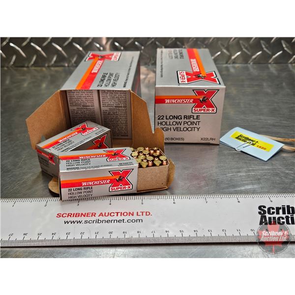 AMMO : Winchester : Super X : 22LR High Velocity (37gr : Hollow Point)  (2 Bricks of 500 Rnds)  (100