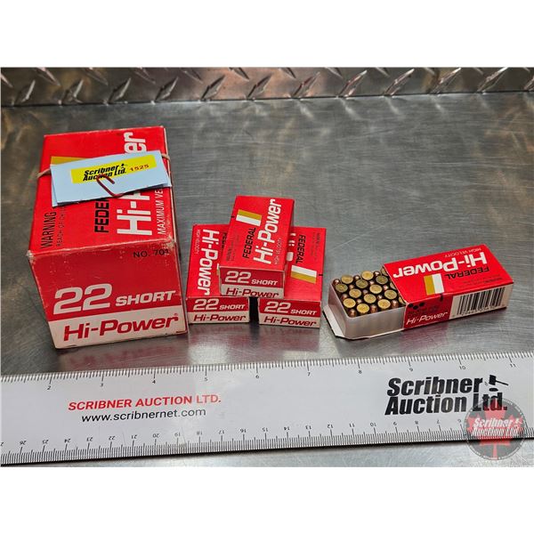 AMMO : Federal : Hi-Power : 22 Short High Velocity  (1 Brick of 500 Rnds & 3 Boxes of 50 Rnds & 1 Ba