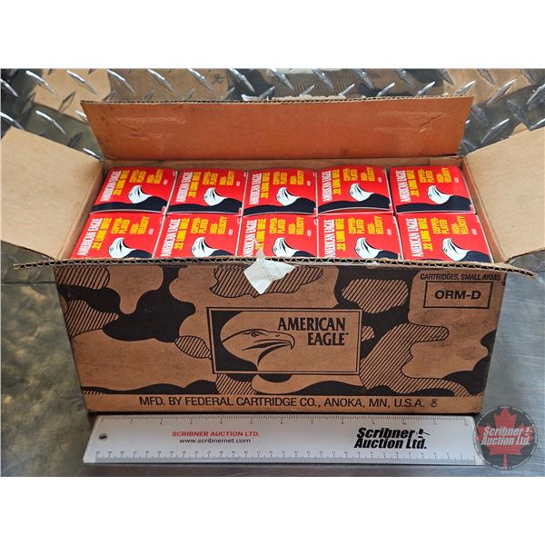 AMMO : CASE LOT : American Eagle : 22LR High Velocity (38gr : Hollow Point)  (10 Bricks of 400 Rnds)