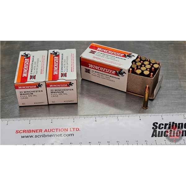 AMMO : Winchester : Super X : 22 Win Mag (FMC)  (3 Boxes of 50 Rnds)  (150 Rnds TOTAL)