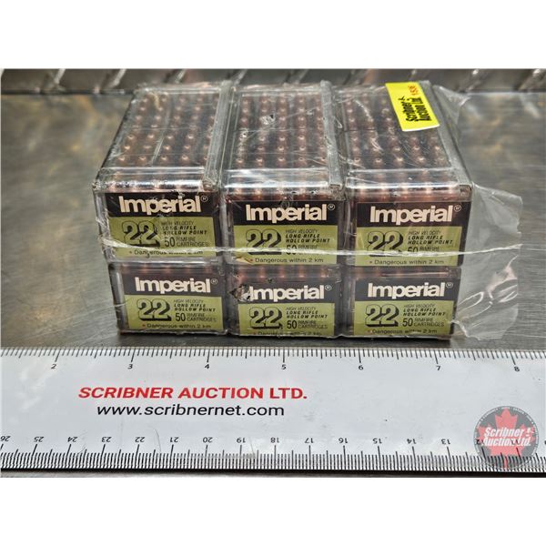 AMMO : Imperial IVI : High Velocity : 22 LR  (6 Boxes of 50 Rnds)  (300 Rnds TOTAL)