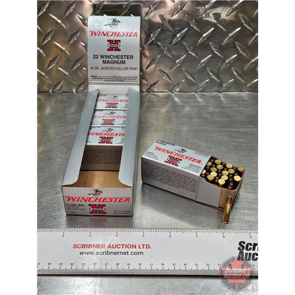AMMO : Winchester : Super X : 22 Win Mag (40gr : JHP)  (4 Boxes of 50 Rnds)  (200 Rnds TOTAL)