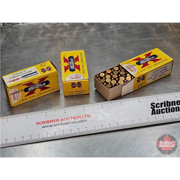 AMMO : Western X : 22 Winchester Automatic (Vintage)
