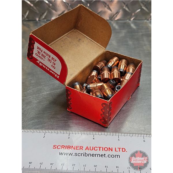 BULLETS : Hornady : 45cal (300gr)  (44 Count TOTAL)
