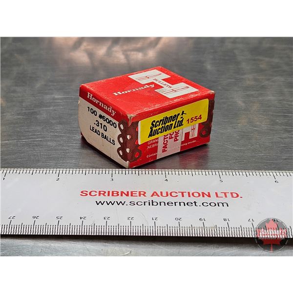 BULLETS : Hornady : .310 Lead Balls (1 Box of 100 Count TOTAL)