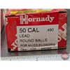 Image 2 : Lead Round Balls : Hornady : 50cal  (2 Boxes of 100 Count)  (200 Count TOTAL)