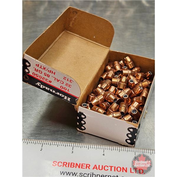 BULLETS : Hornady 32cal (85gr)  (107 Count TOTAL)