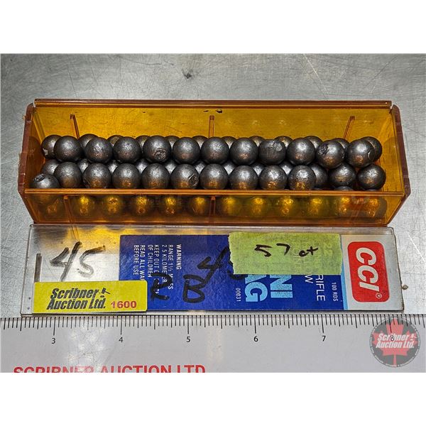 Lead Balls : .45cal (57 Count TOTAL)