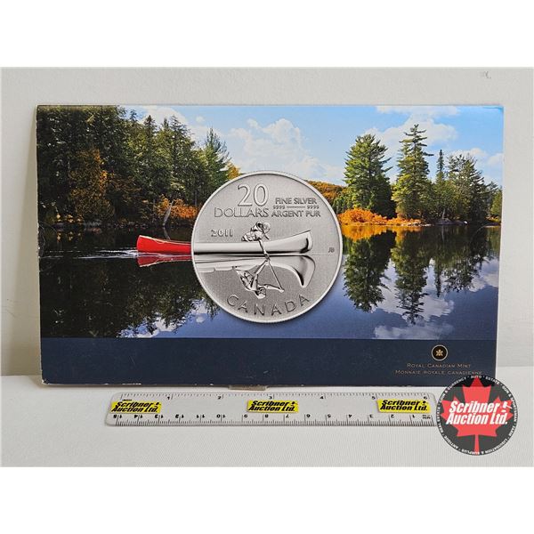RCM Canada 2011 $20 Fine Silver Coin : Canoe (99.99%)