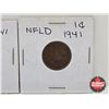Image 4 : Newfoundland 1941 Coins (3) : One Cent; Five Cent; Ten Cent