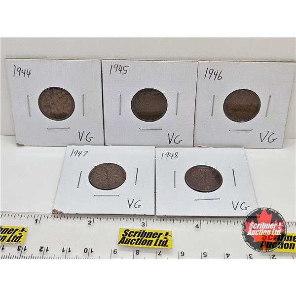 Canada One Cent (5): 1944; 1945; 1946; 1947; 1948