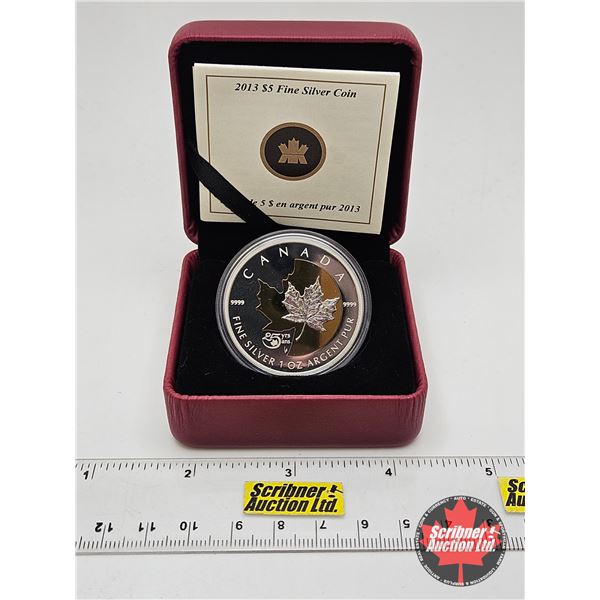 RCM Canada 2013 $5 Fine Silver Coin (COA #9176) (99.99%) (No Box / Sleeve)