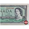 Image 3 : Mismatched Serial Numbers : Canada $1 Bill 1954 : Beattie/Rasminsky (Left : S/N# HO3272545) (Right :