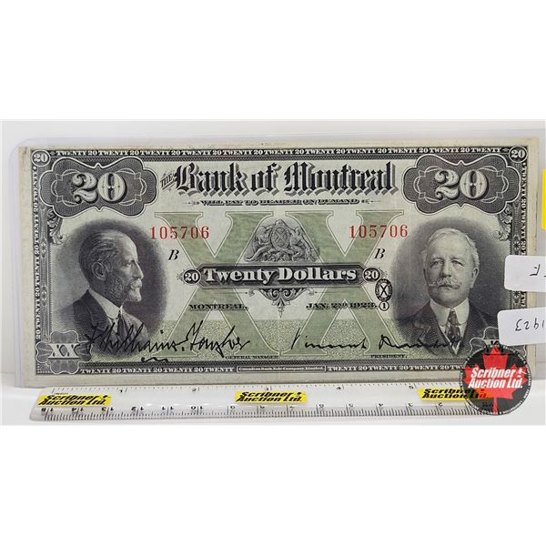 Bank of Montreal $20 Bill 1923 : Williams-Taylor/Meredith #105706