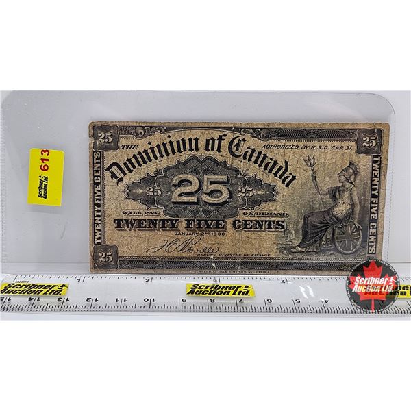 Dominion of Canada Twenty Five Cent 1900 "Shinplaster" : Boville