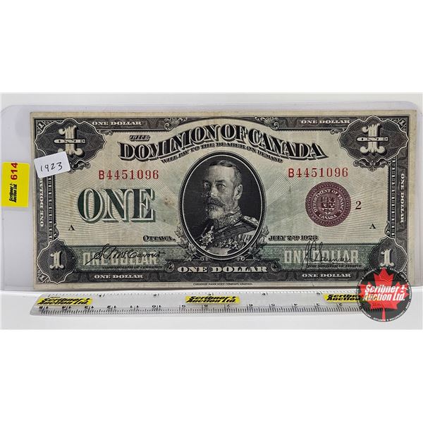 Dominion of Canada $1 Bill 1923 "Bronze Seal" : McCavour/Saunders #B4451096