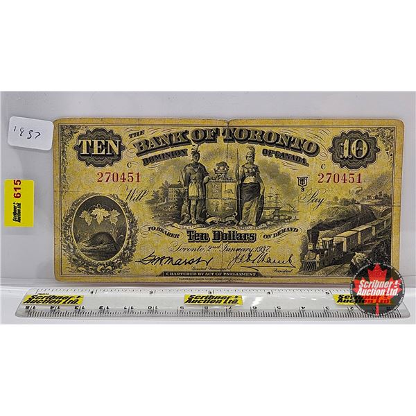 Bank of Toronto $10 Bill 1937 : Marsh #270451