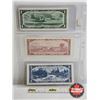 Image 5 : Canada Bills 1954 (3): - $1 Beattie/Rasminsky #VN2826473 - $2 Bouey/Rasminsky #LG0166017 - $5 Beatti