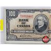 Image 2 : Bank of Canada $100 Bill 1937 : Gordon/Towers #BJ3319442