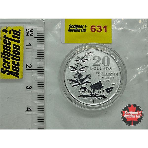 RCM Canada 2011 $20 Fine Silver Maple Leaf Commemorative Coin (COA 99.99%)
