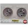 Image 1 : RCM Canada 2014 : $8 Fine Silver Coins (2 Pack) : Wolf (1-1/2oz) (.9999) (No COA)