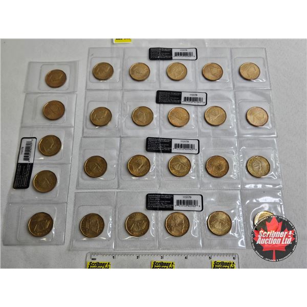 Saskatchewan Roughriders Centennial $1 (Loonie) Circulation "5" Packs (2010) (25 Coins Total)