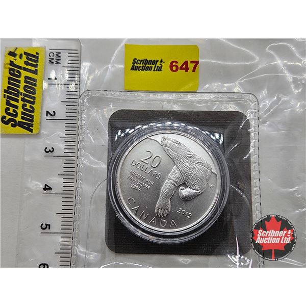 RCM Canada 2012 $20 Fine Silver Coin : Polar Bear (99.99%) (No COA)