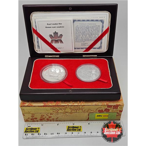 RCM Joint Fine Silver Coin Set 1998 : $5 Dr Norman Bethune Arrival in China : 60th Anniversary (In P