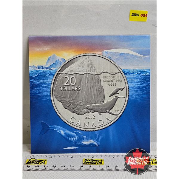 RCM Canada $20 : 2013 Fine Silver Coin : Iceberg & Whale (99.99%)