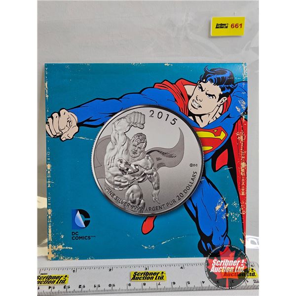 RCM Canada $20 : 2015 Fine Silver Coin : Superman  (99.99%)