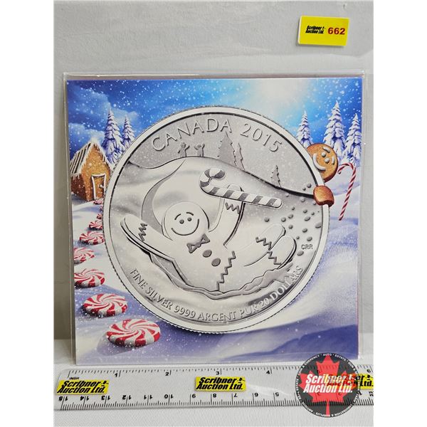 RCM Canada $20 : 2015 Fine Silver Coin : Gingerbread Man  (99.99%)