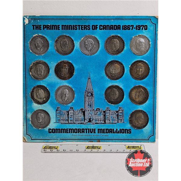 Shell Canada : The Prime Ministers of Canada 1867-1970 : Commemorative Medallions (15 in Collector C
