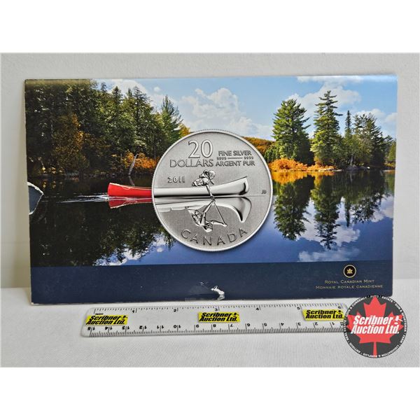RCM Canada 2011 $20 Fine Silver Coin : Canoe (99.99%)