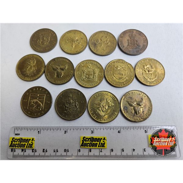 Canada Confederation Tokens - Variety (13) (See Handwritten List in Photos)