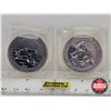 Image 1 : RCM Canada $8 Fine Silver Coins (2 Pack) : - 2013 Polar Bear (1-1/2oz) (.9999) (No COA) - 2014 Timer