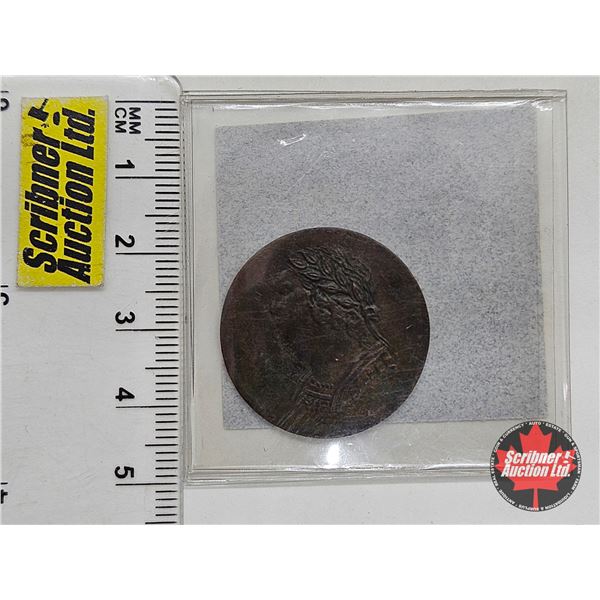 Lower Canada : Bust & Harp 1820 Half Penny Token