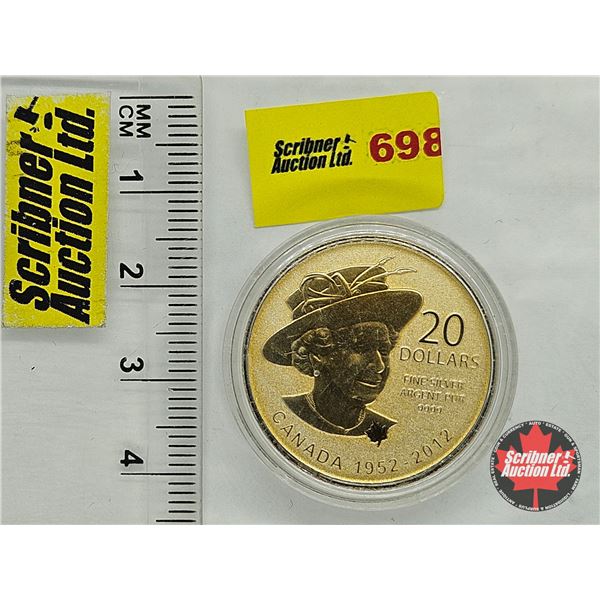 RCM Canada 2012 : $20 Fine Silver Coin : Queen's Diamond Jubilee (99.99%) (No COA)