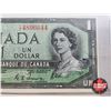Image 3 : Canada $1 Bills 1954DF "Devil's Face" (2 Consecutive) : Coyne/Towers #CA4896644-645