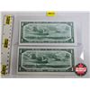 Image 6 : Canada $1 Bills 1954DF "Devil's Face" (2 Consecutive) : Coyne/Towers #CA4896644-645