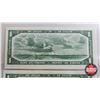 Image 7 : Canada $1 Bills 1954DF "Devil's Face" (2 Consecutive) : Coyne/Towers #CA4896644-645