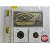 Image 1 : Canada Collector Combo (3) :  - Dominion of Canada 1900 Twenty Five Cent "Shinplaster" : Boville - L