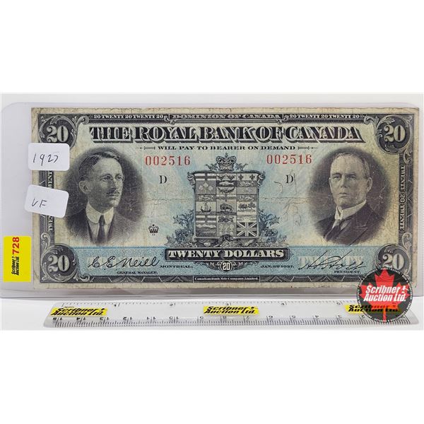The Royal Bank of Canada $20 Bill 1927 : Neil/Holt #002516