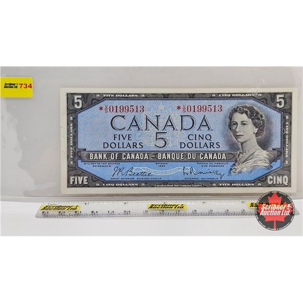 Canada $5 Bill 1954 *Replacement : Beattie/Rasminsky # *VS0199513