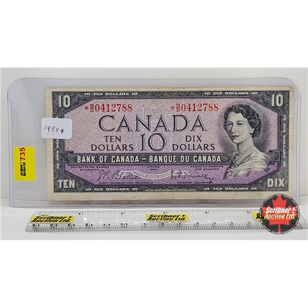 Canada $10 Bill 1954 *Replacement : Beattie/Rasminsky # *BD0412788