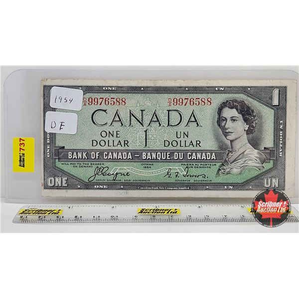 Canada $1 Bill 1954DF "Devil's Face" : Coyne/Towers #DA9976588