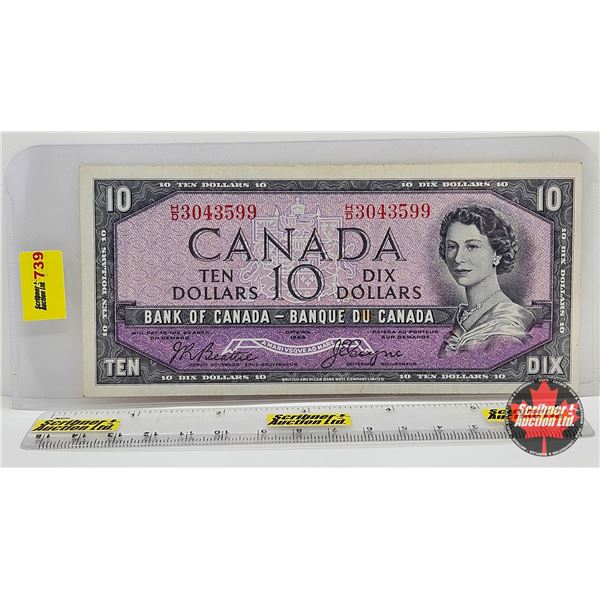 Canada $10 Bill 1954DF "Devil's Face" : Beattie/Coyne #HD3043599